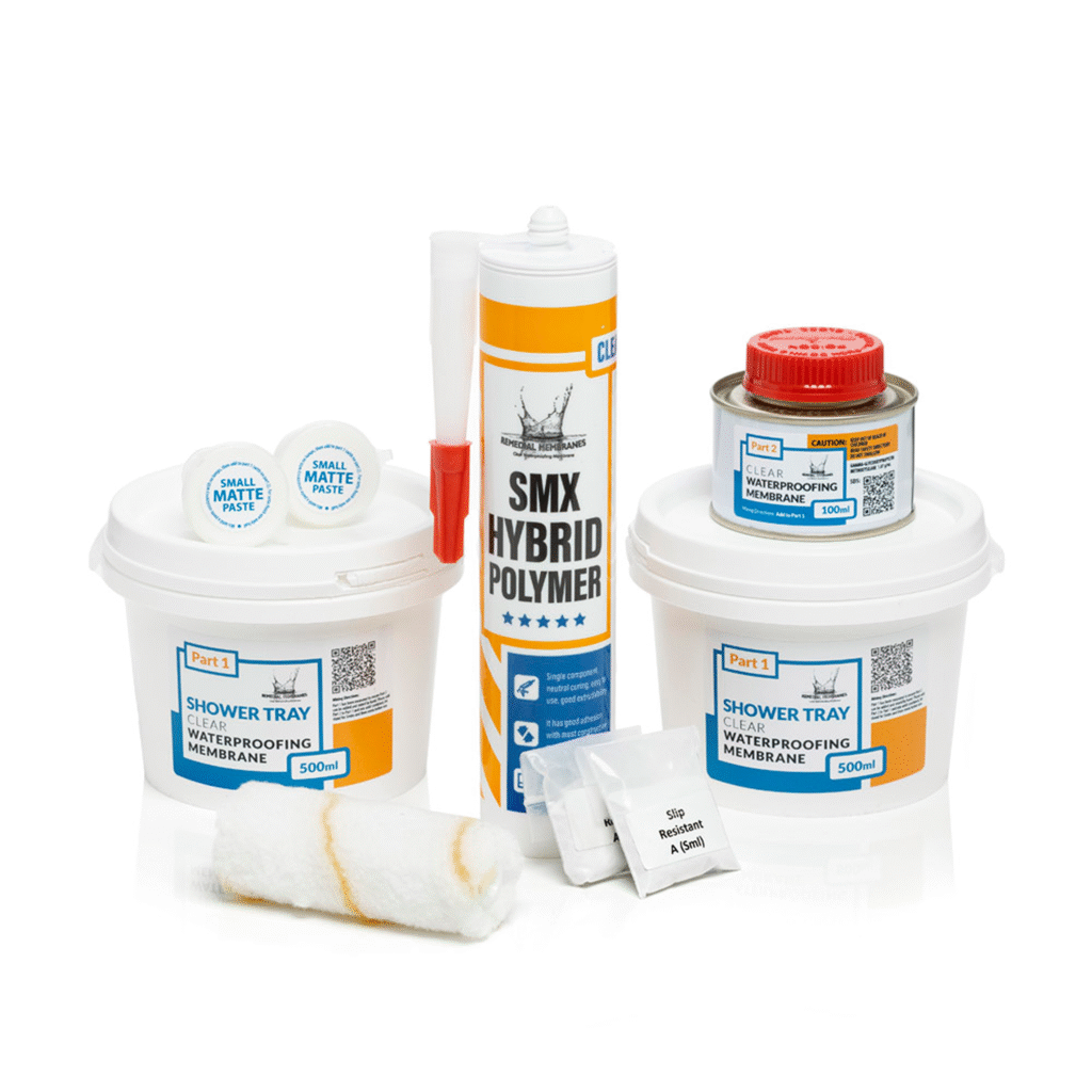 Leaky Shower Repair Kit by Remedial Membranes for waterproof tile repair