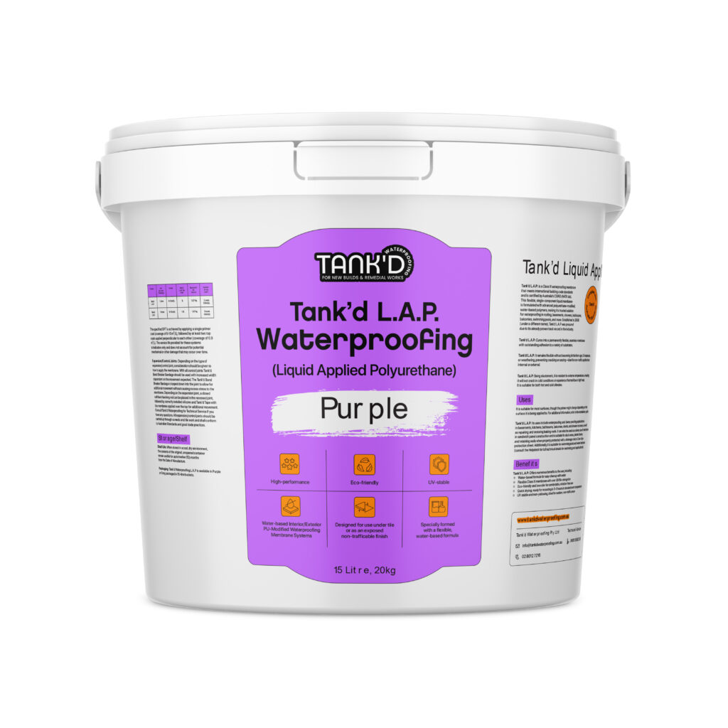 Tank’d L.A.P Grey Purple Liquid Applied Polyurethane 15L waterproofing membrane